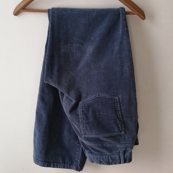 Baby Blue Cotton Corduroy Straight Cut Trousers - Picture 5 of 7